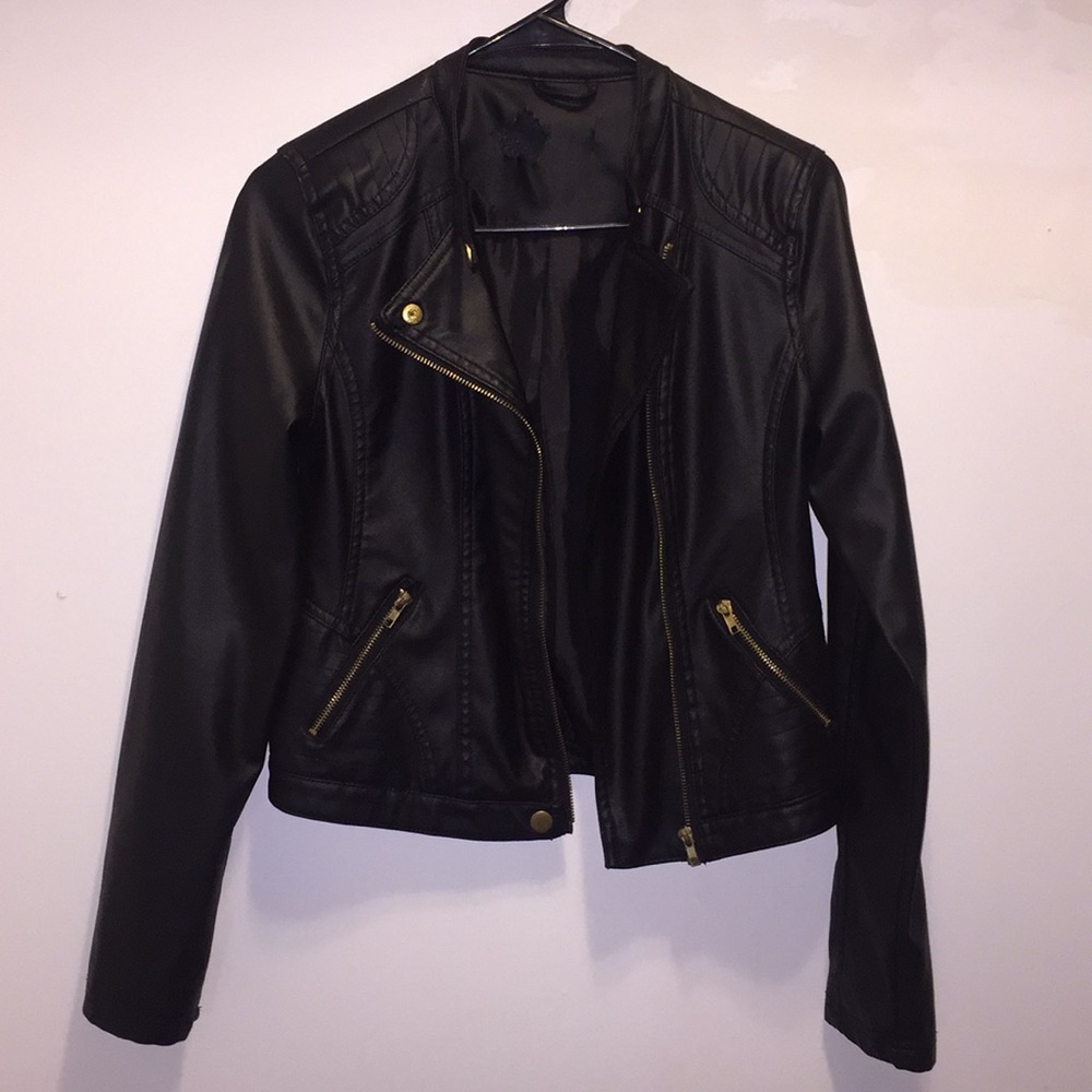 Black leather jacket